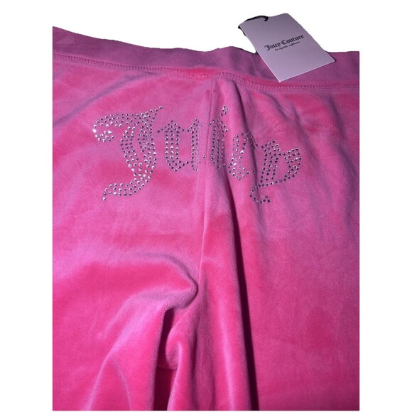 Juicy Couture Large OG Big Bling Hot Pink Velour Track Pants NWT - Picture 7 of 10
